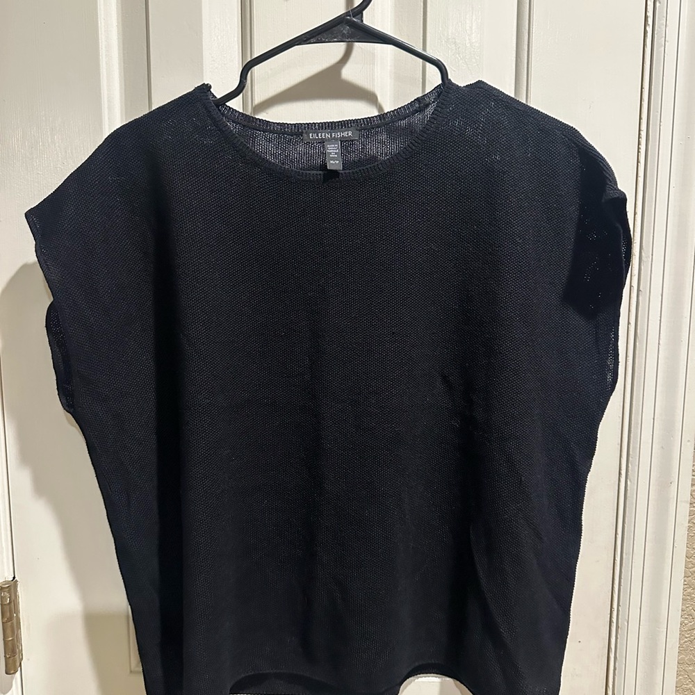 Eileen Fisher Black Short Sleeve Top